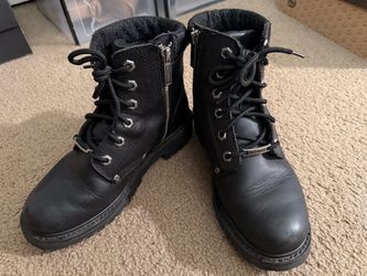 Harley-Davidson Black Leather Lace-Up Boots