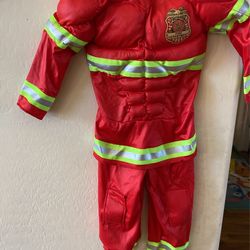 2t Fire Fighter Costume With Hat 