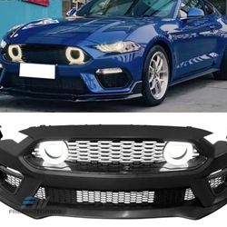 For 18-23 Ford Mustang 2021 Mach-1 Style Front Bumper + LED Grill
