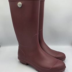 UGG Australia Women's Shelby Matte Burgundy Red Rain Boots 1098249 Tall Rubber 9