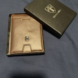 TRAVANDO Men's Slim Wallet Brown Money Clip ID Card Holder