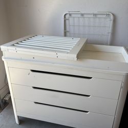 Solid Wood White Dresser And Crib Set 
