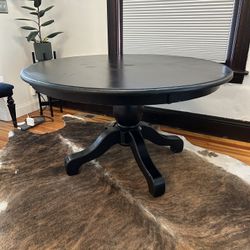 Black Round Wood Dining Table
