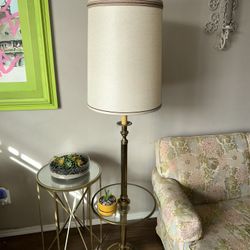 MCM Gold Lamp/Table Set