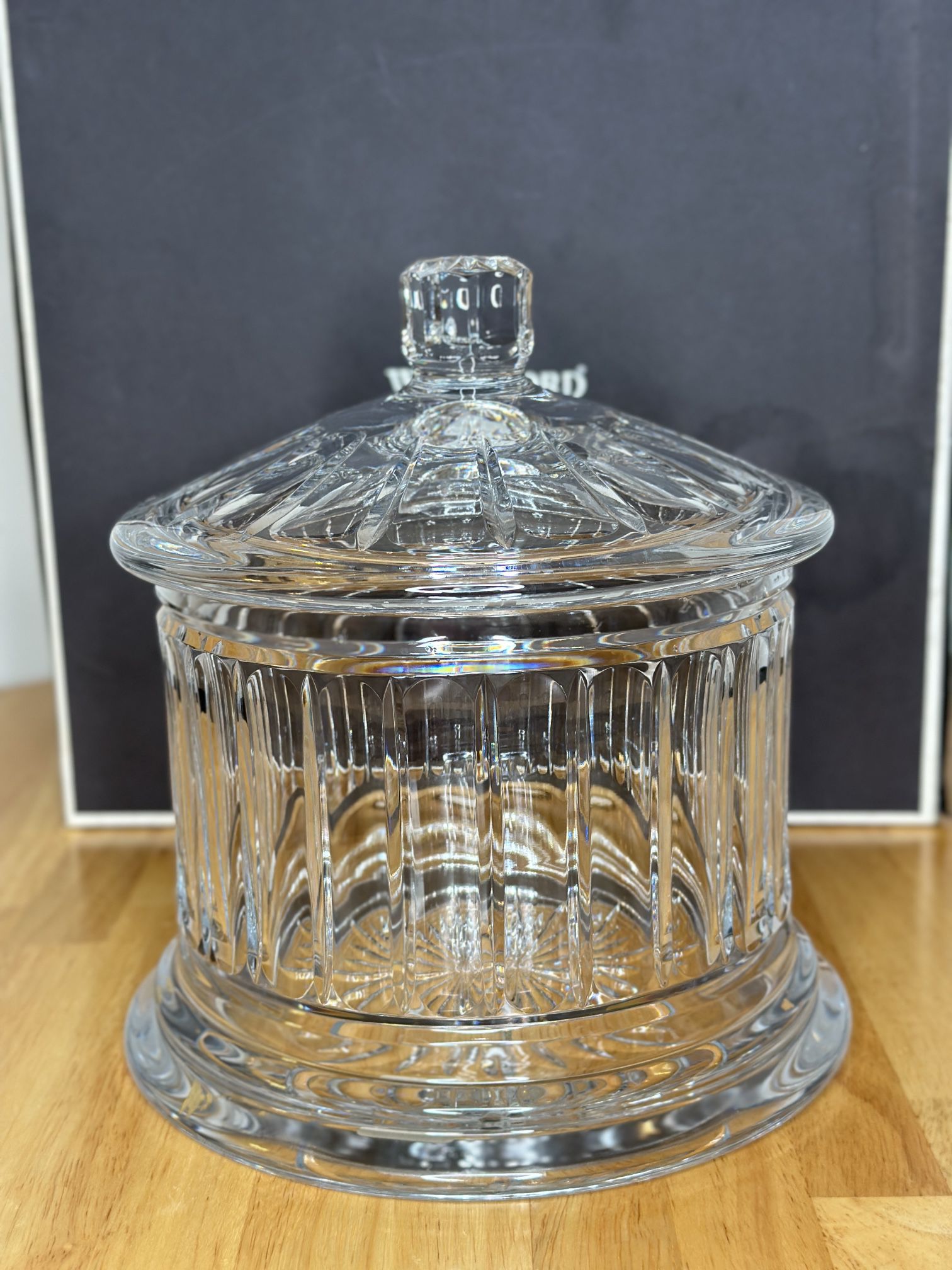 Mid-20th Century Irish Waterford Crystal Cookie Jar with Lid