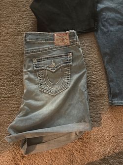 True Religion Light Wash Denim Shorts