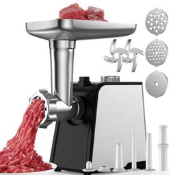 NEW 3200W Electric Meat Grinder & Sausage Stuffer | Stainless Steel | 3 Grinding Plates | Black