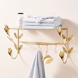Anthropologie Lily Wall Mounted Bronze Hanging Rack New