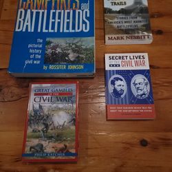 Civil War Book LOT - Great Gambles, Campfires, Secret Lives, and Ghost Trails