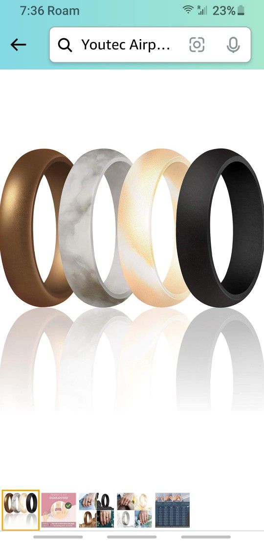 ThunderFit Women's Silicone Wedding Rings