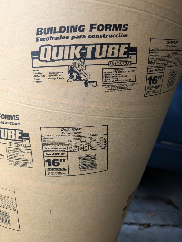 Quick Tube For Concrete..New