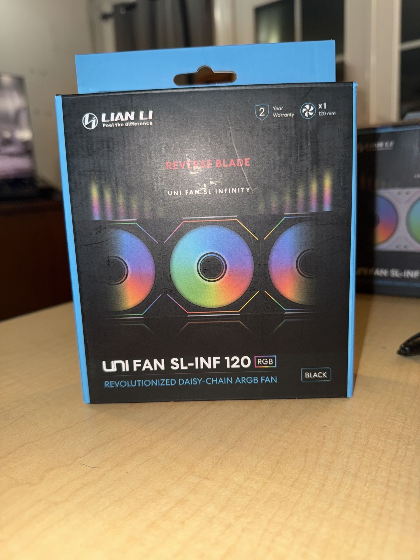 Lian Li UNI FAN SL-INF 120 RGB – Reverse Blade (Black) – Open Box / Like New