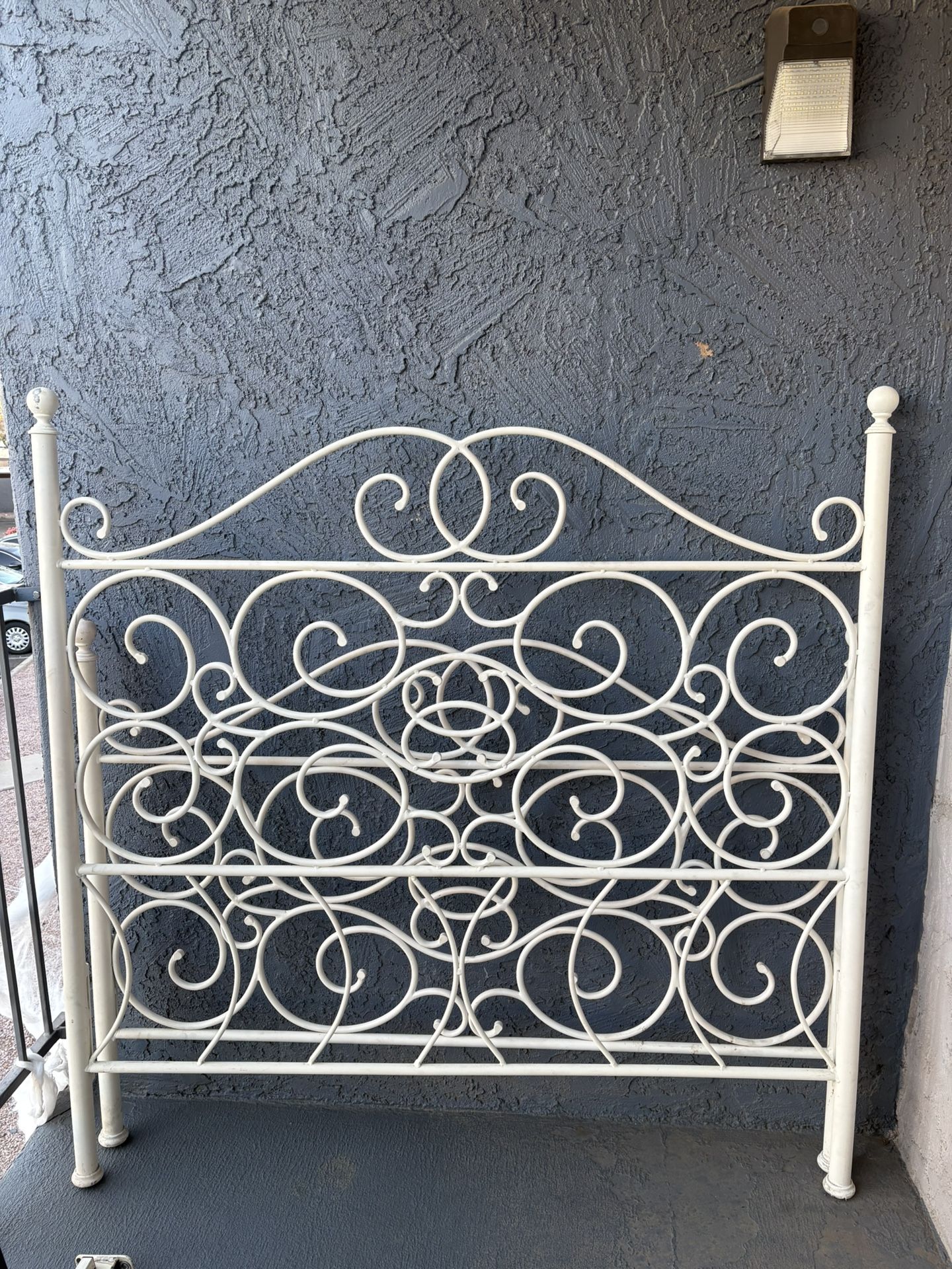 Full Size White Iron Bed Frame With Mattress 