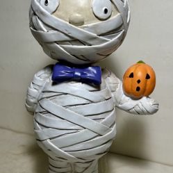Gus The Mummy With Pet Pumpkin Whimsical Halloween Figure Brand New 