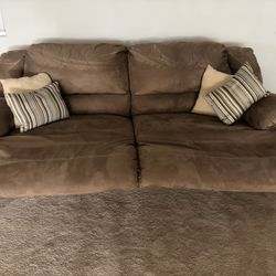 Chocolate Brown Reclining Sofa & Chaise Chair