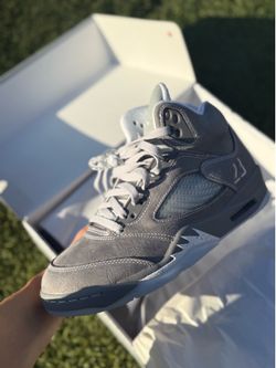 Jordan 5 Wolf Grey Youth Size 4.5y
