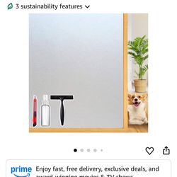 2 Pack Frosted Glass Window Privacy Film , 2 Way Privacy Film for Glass Door, Static Cling Tint for Home Anti-UV, Covering Clin