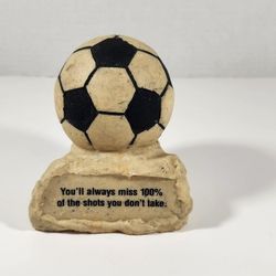 Resin Soccer Ball Inspirational Motivational Stone Statue