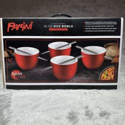 Parini 15 Ounce Rice Bowls With Chopstick Set- Brand New in box