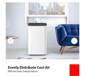 Toshiba 8,000 (DOE) BTU Portable AC Cools 350 sq. ft. with Dehumidifier and Remote Control in White