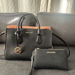 Michael Kors Women's Polyester Sheila Satchel Medium Handbag Zipper, Black