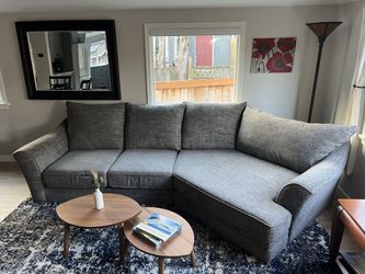 Large comfortable fabric couch