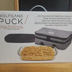 Wolfgang Puck 3.6 QT Rectangular Covered Glass Baker New