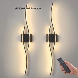GLOTHOR Modern LED Wall Sconce Set - 2-Pack