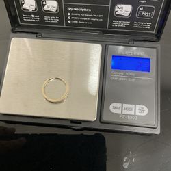 Half Eternity Band Gold Ring, 2.3g Of 14k Gold 