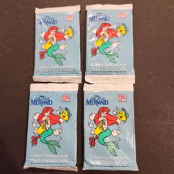 1991 DISNEY'S THE LITTLE MERMAID TRADING CARDS  - 4 Packs