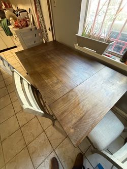 Dining room table with bench