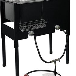 148,000 BTU High-Pressure Triple Basket Deep Fryer Dual Burner Propane LPG Fish Cooker Fry Basket Fryer Outdoor Catering, Events, Camping