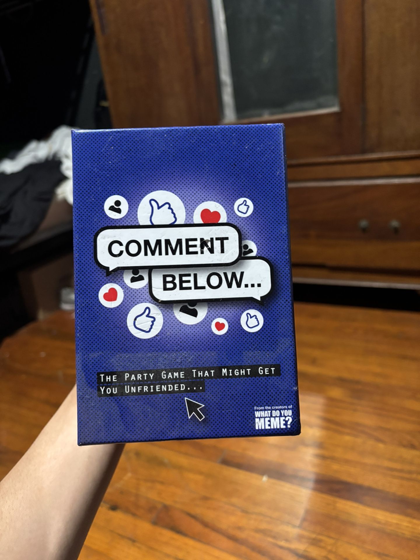 Comment below card game