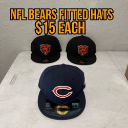 NFL New Era Chicago Bears Black And Blue Size 6 7/8 And Size 7 1/8