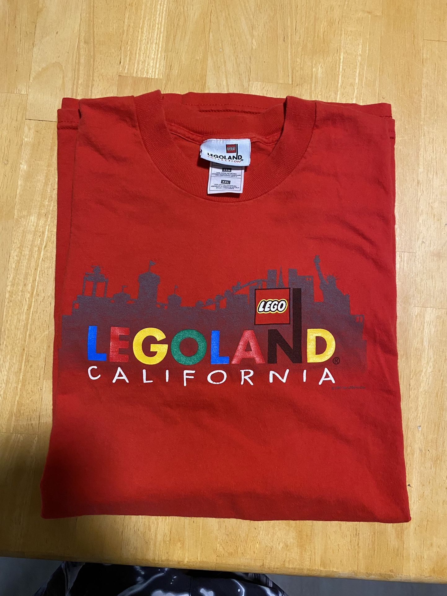 Legoland 1999 Y2K California Red T Shirt Lego Blocks Sz XL Rare Vintage 