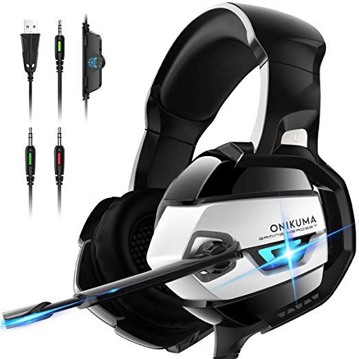 Gaming Headset - Xbox One Headset PS4 Headset [2019 K5 Pro] with Noise Canceling Mic &7.1 Surround Bass, Over Ear Gaming Headphones