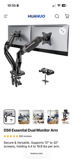 Huanuo - DS6 Essential Dual Monitor Arm