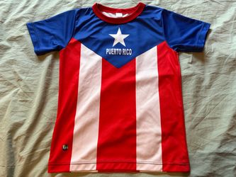 Puerto Rico Blue, Red & White Flag Shirt; Boy’s 8