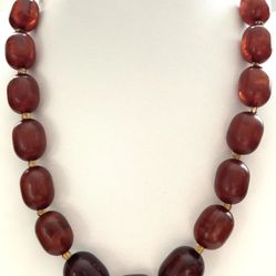 Stunning vintage /old cognac color Amber necklace on sale