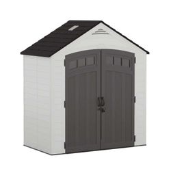 Suncast Vista 7 ft. x 4 ft. Resin Vertical Peak Storage Shed with Floor Kit

