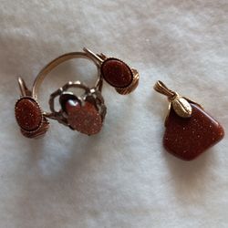 NATURAL STONE ""SET EARRING, PENDANT, RING""