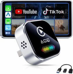 NEW 2026 Wireless CarPlay & Android Auto Adapter 4-in-1 Screen Mirroring Dongle