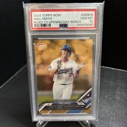 2024 Topps Now WILL SMITH #ODB16 Road to Opening Day BONUS PSA-10 DODGERS