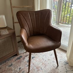 Brown Leather Armchair/Office Chair 