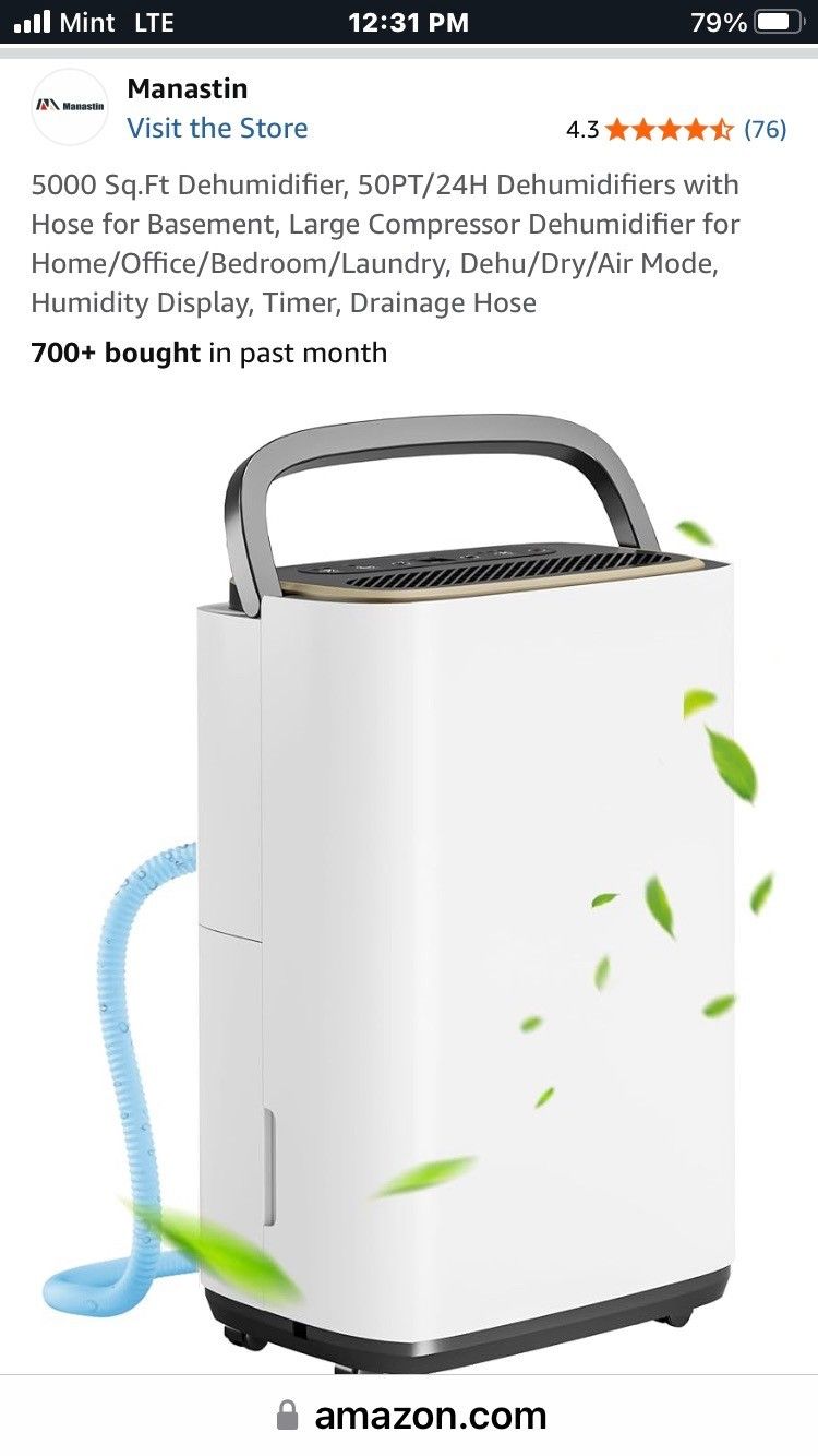 50 PINT DEHUMIDIFIER ( BRAND NEW IN BOX)