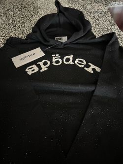 Brand new black spider hoodie with diamond it a size medium