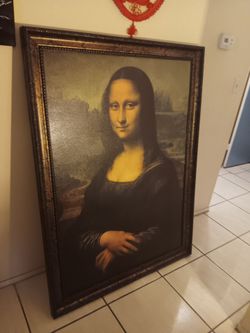 Very large Mona Lisa painting  almost 5ft by 4ft in great condition