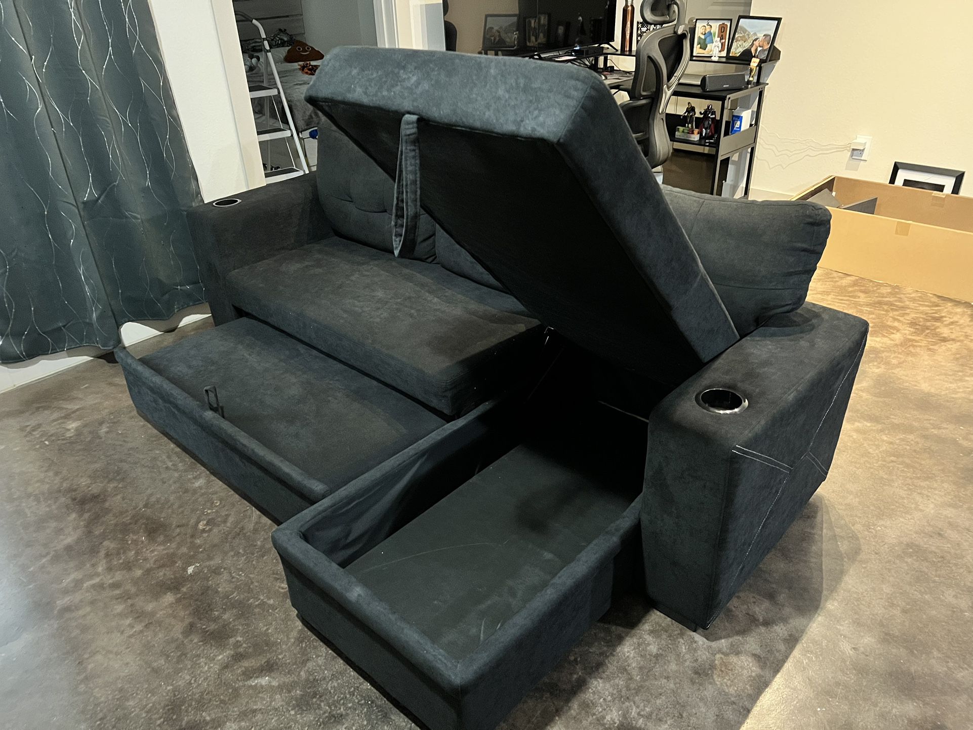 Storage Sofa With Chaise Lounge