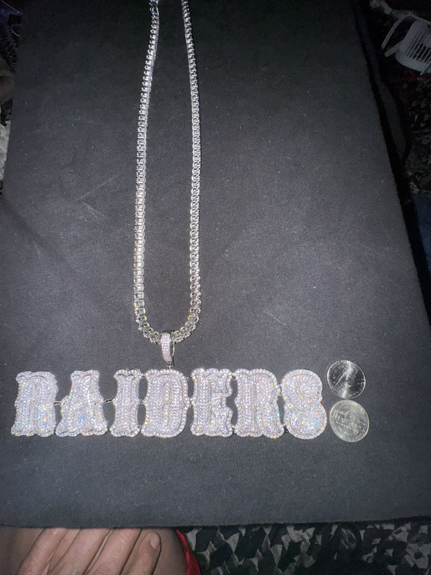 RAIDERS PENDANT AND TENNIS NECKLACE