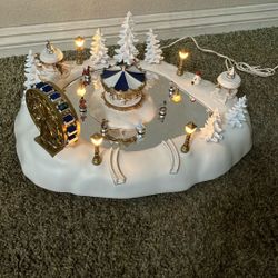 Vintage Christmas Carousel And Ferris Wheel